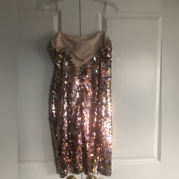 BHLDN Aidan Mattox Pink Sequin Cocktail Dress Size 6 - Picture 5 of 7